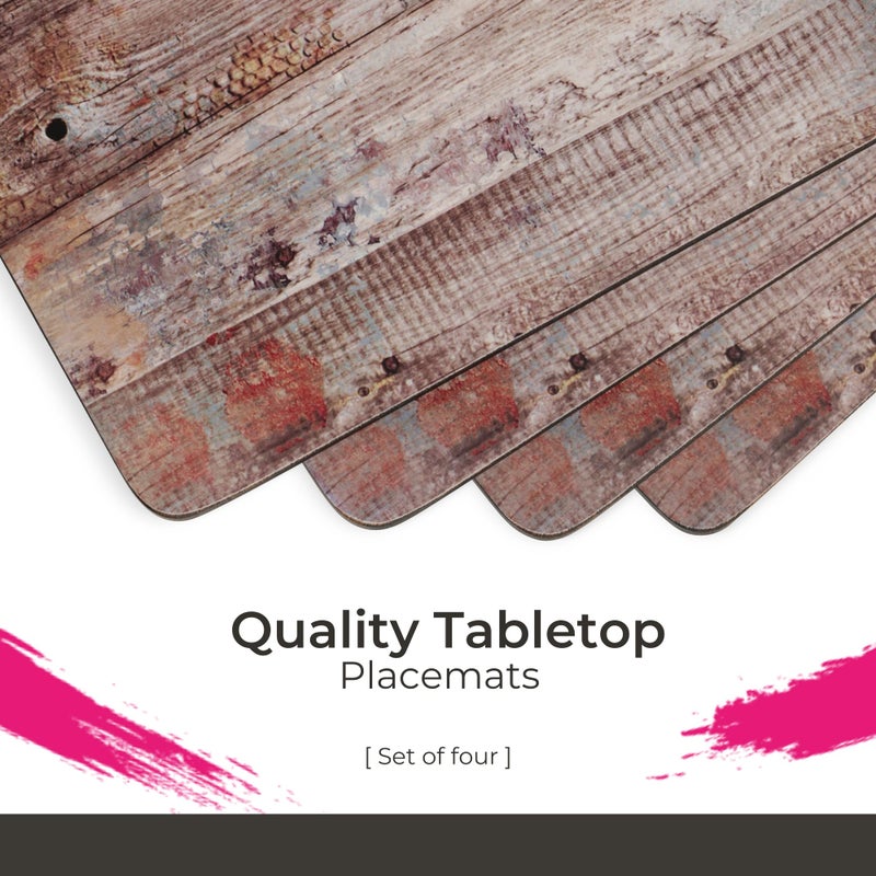 Pimpernel Frozen in Time Placemats, Set of 4 (15.7" x 11.7") â€“ Cork-Backed Boards with Rustic Wood Texture in Lilac & Pale Blue Shades, Heat & Stain Resistant Lacquered Finish for Dining & Kitchen - Image 3